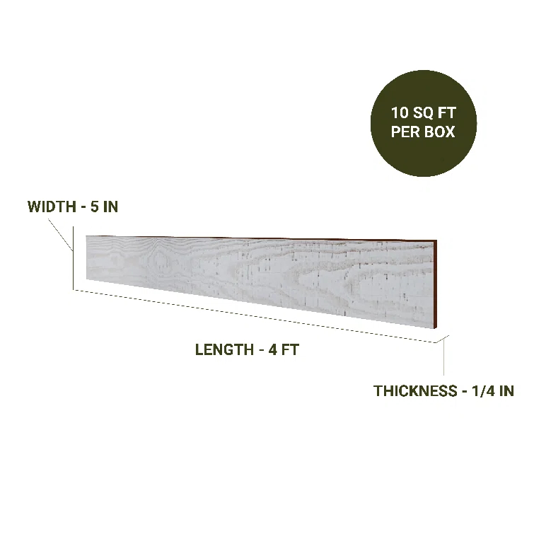Thermo-Treated 1/4 in. x 5 in. x 4 ft. Barn Wood Wall Planks (10 sq. ft. 6-Pack)