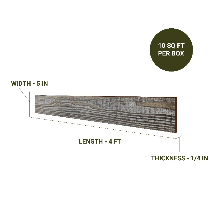 Thermo-Treated 1/4 in. x 5 in. x 4 ft. Barn Wood Wall Planks (10 sq. ft. 6-Pack)