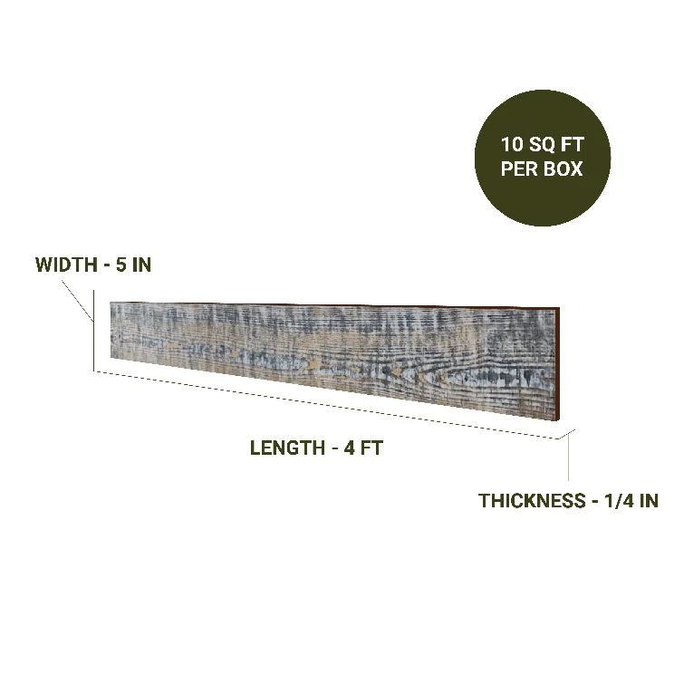 Thermo-Treated 1/4 in. x 5 in. x 4 ft. Barn Wood Wall Planks (10 sq. ft. 6-Pack)