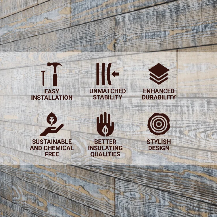 Thermo-Treated 1/4 in. x 5 in. x 4 ft. Barn Wood Wall Planks (10 sq. ft. 6-Pack)