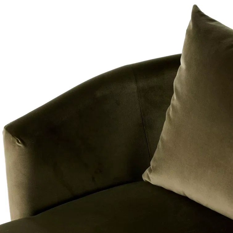 Surrey Olive Green Cotton and Polyester Swivel Chaise Lounge