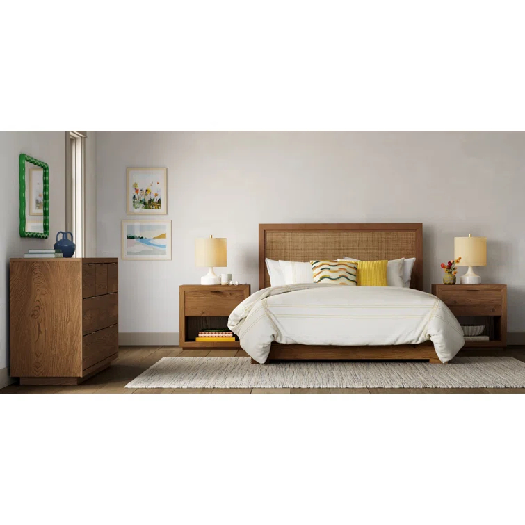 Allurine Wood Wavy Wall Mirror