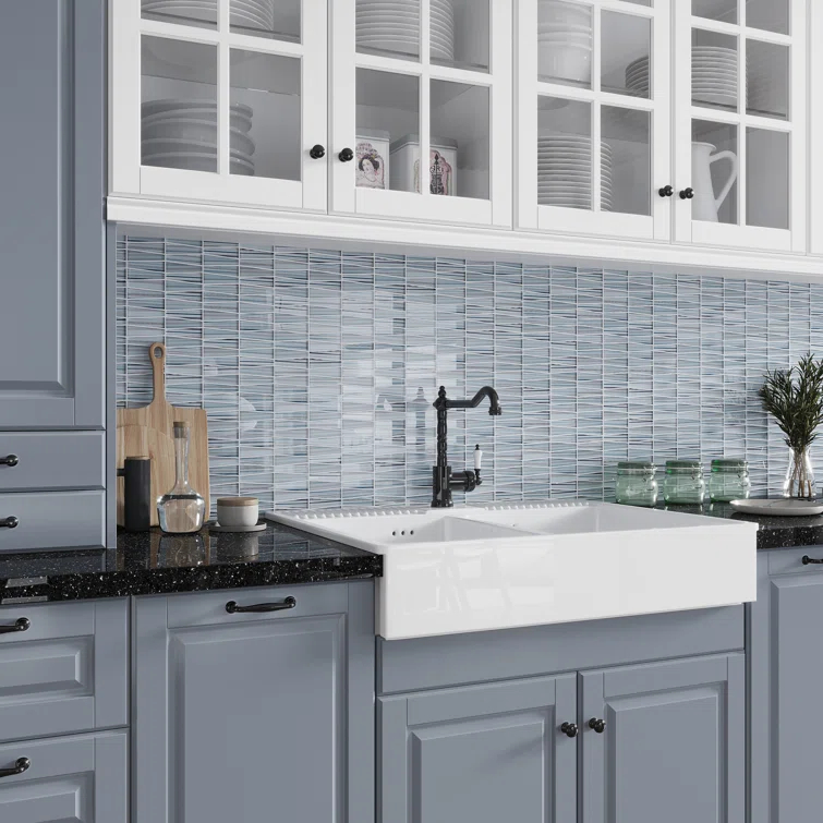 12"X12.9" Triangle Glass Mosaic Tile