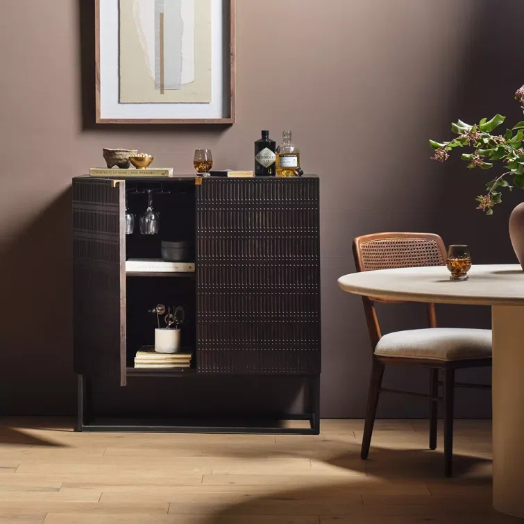 Taro 40'' Solid Wood Bar Cabinet