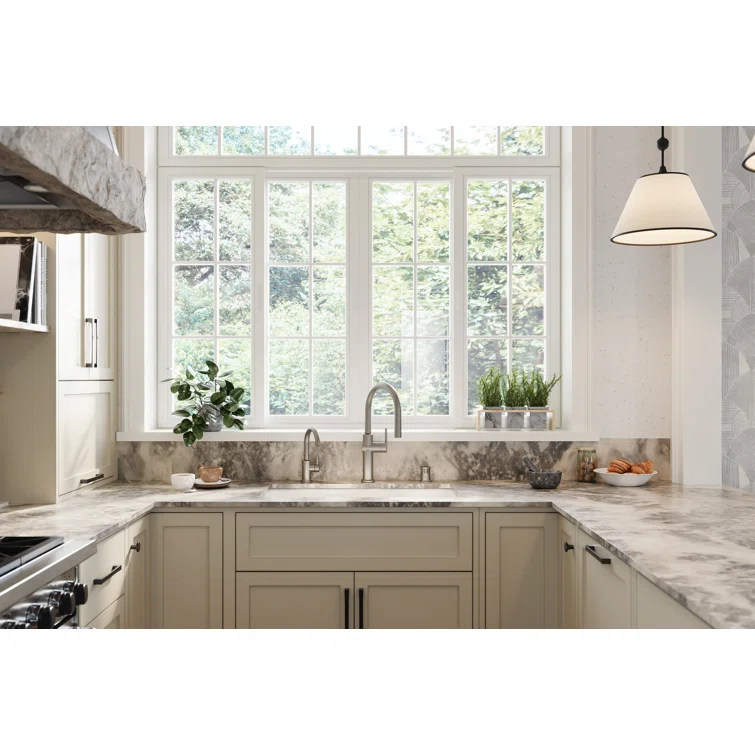 Kohler Crue Single Handle Pull Down Kitchen Faucet with Three-Function Pull Down Sprayer