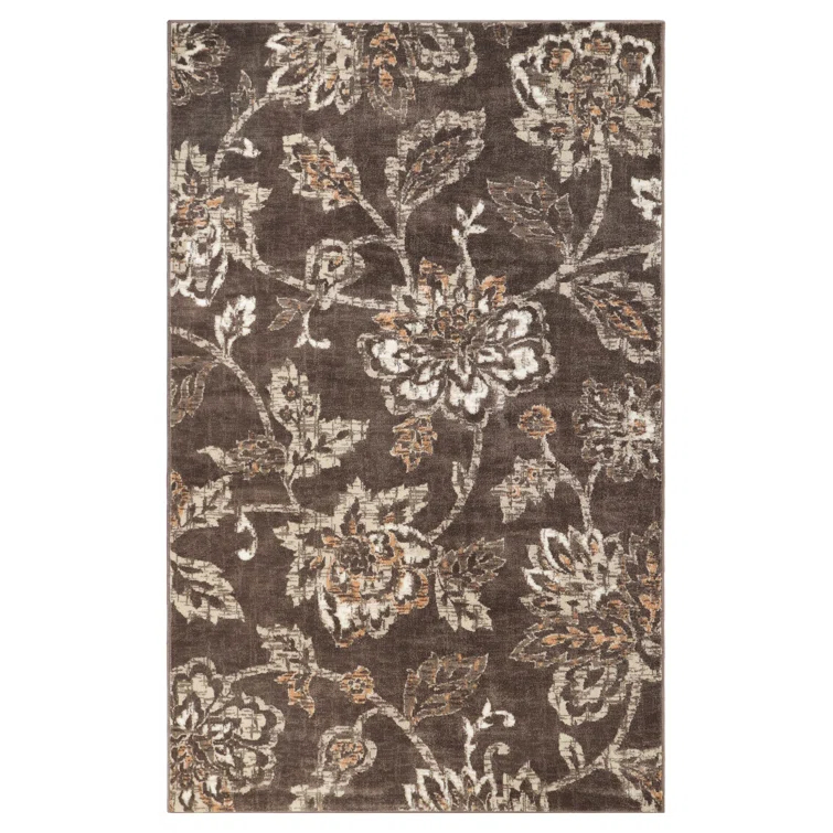 Floral Jacobean Modern Farmhouse Floral Indoor Runner or Area Rug