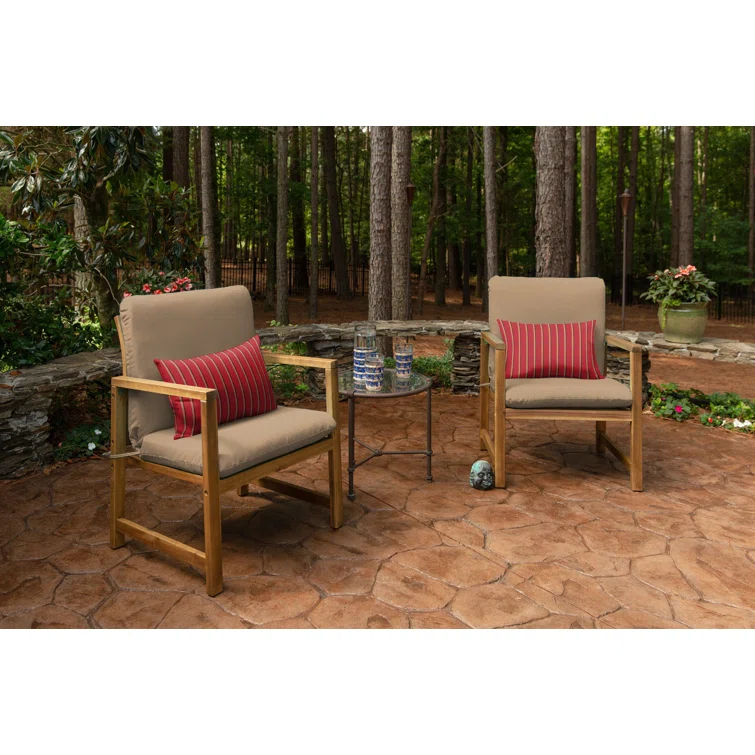 Casual Cushion Stripe Sunbrella Fabric 1-Piece Indoor/Outdoor Pillow