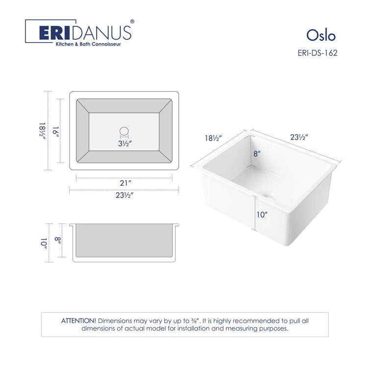 Oslo White Single Bowl Fireclay Undermount Kitchen Sink with Basket Strainer and Bottom Grid