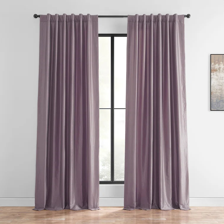 Rayne Vintage Textured Faux Dupioni Silk Room Darkening Curtains Window Single Curtain Panel