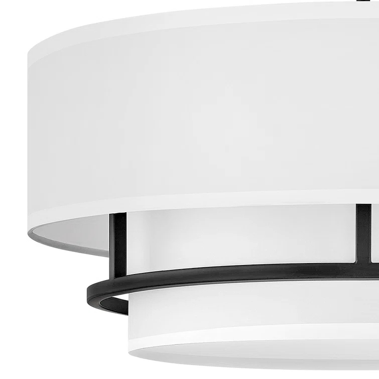 Graham Four-Light Semi-Flush Mount Ceiling Light w/ Faux Parchment Shades