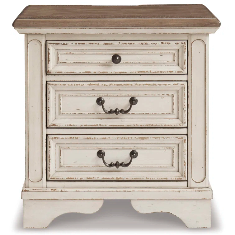 Hayley 3 - Drawer Nightstand in White