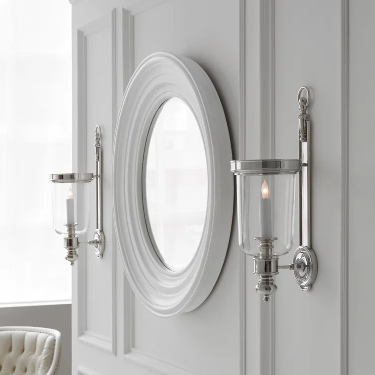 Georgian Nickel 22" Dimmable Jelly Jar Wall Sconce