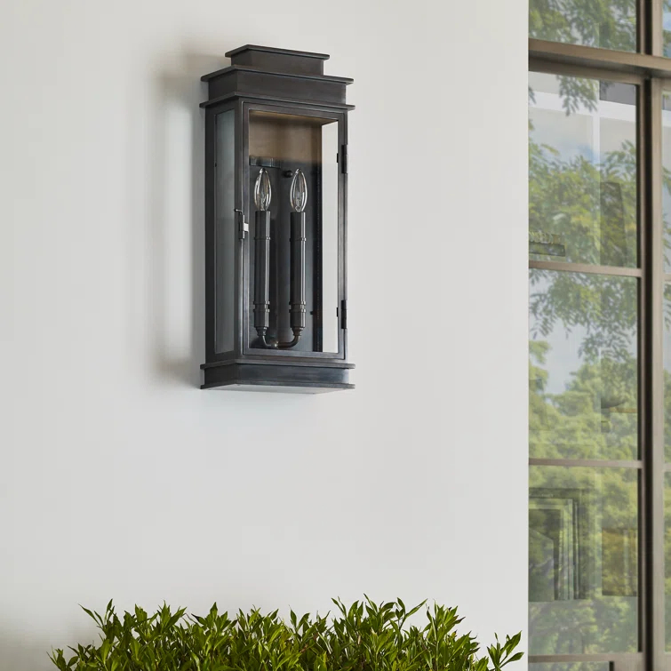 Antique Brass Lantern Style Dimmable Wall Sconce