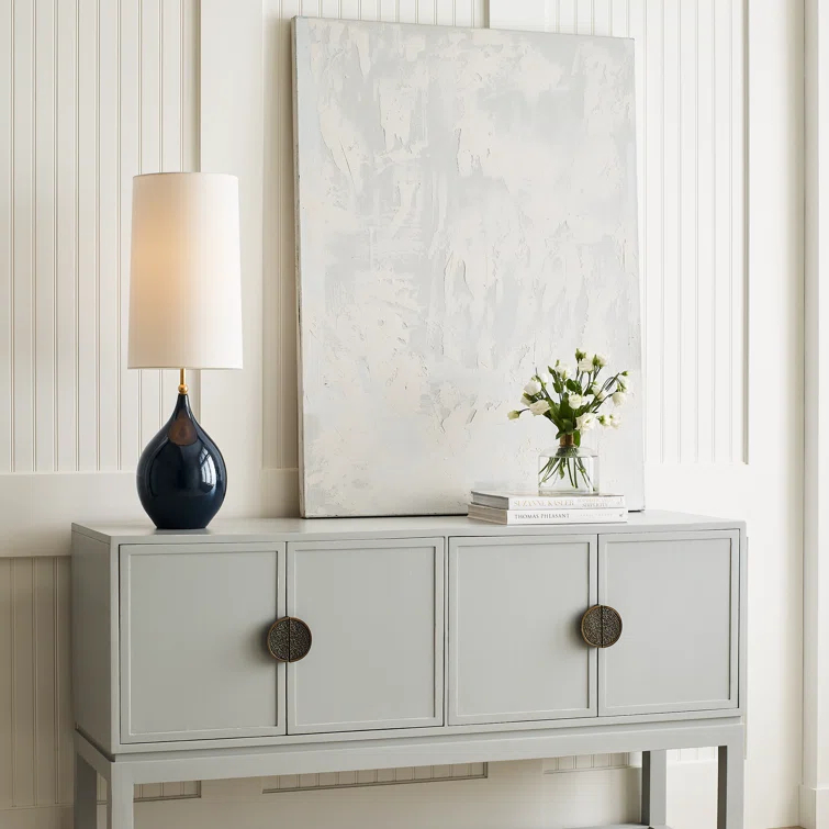 Loren Large Ceramic Table Lamp in Mixed Blue and Brown