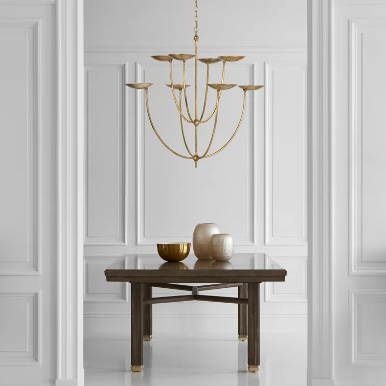 Keira Hand-Rubbed Antique Brass 8-Light LED Chandelier