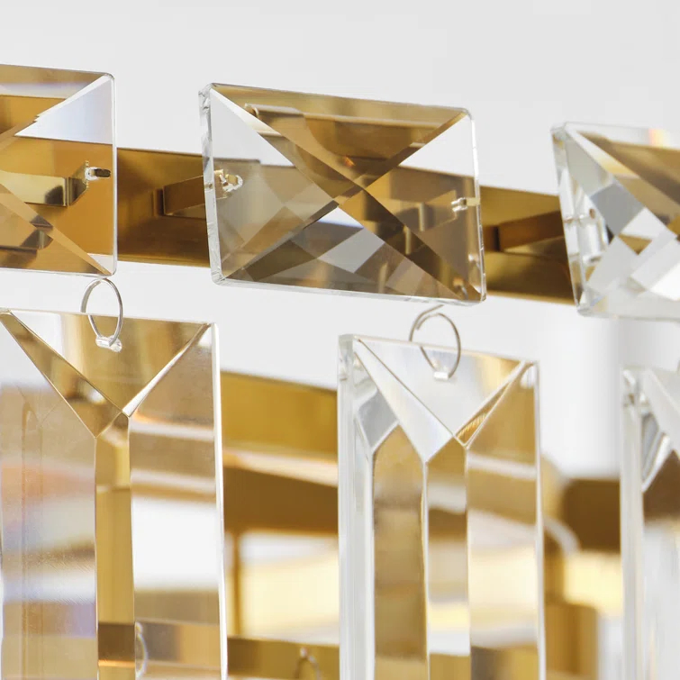 Elegant Burnished Brass and Crystal 16-Light Chandelier