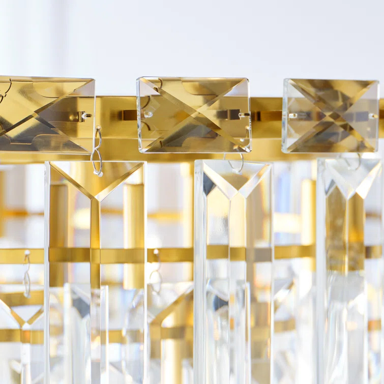 Elegant Burnished Brass and Crystal 16-Light Chandelier