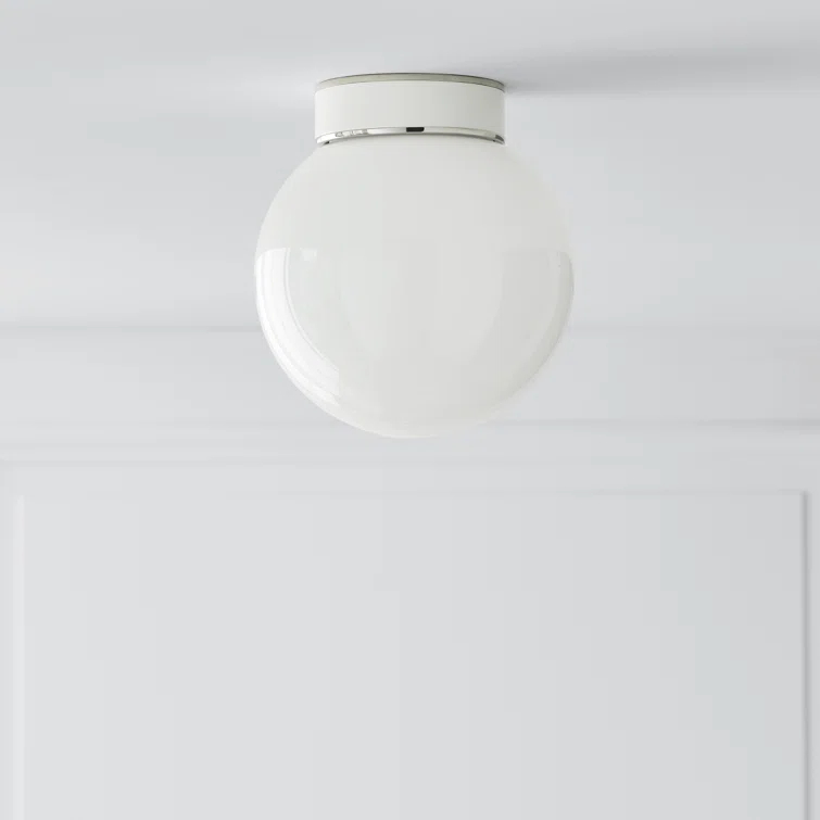Single Light Glass Flush Mount
