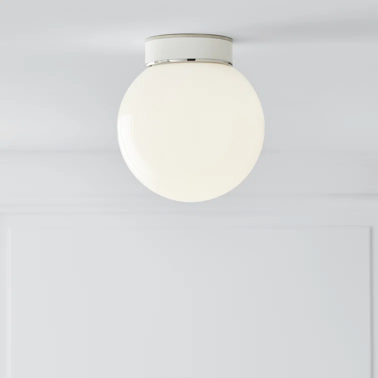 Single Light Glass Flush Mount