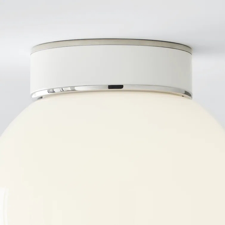 Single Light Glass Flush Mount