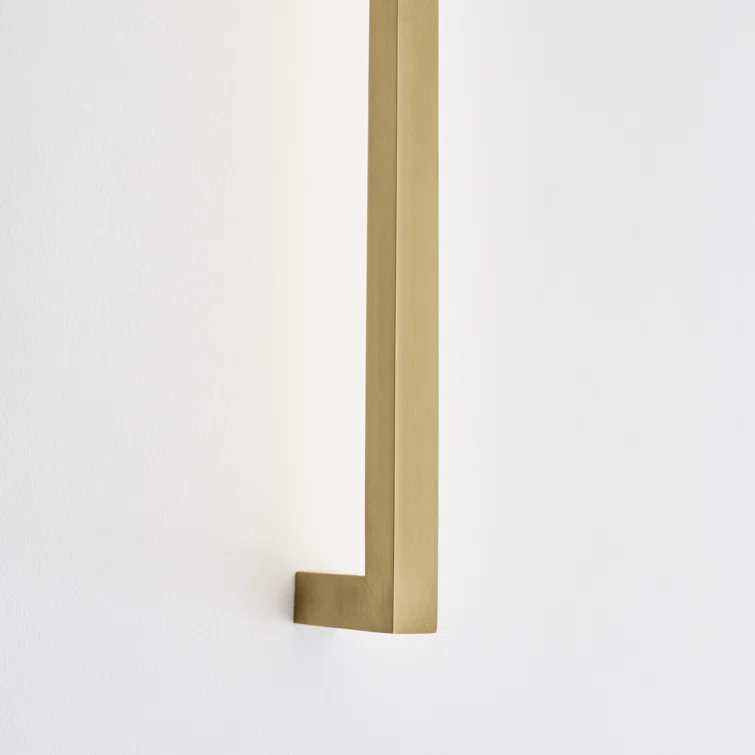 Stagger Natural Brass Slim LED Wall Sconce, Dimmable 25.1"