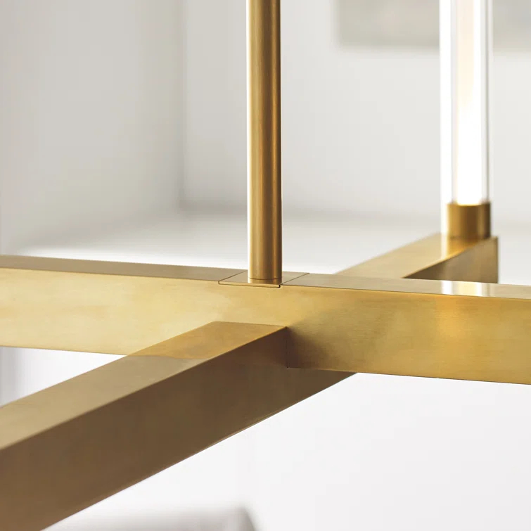 Phobos Sculptural LED Chandelier in Natural Brass, 36" Diameter