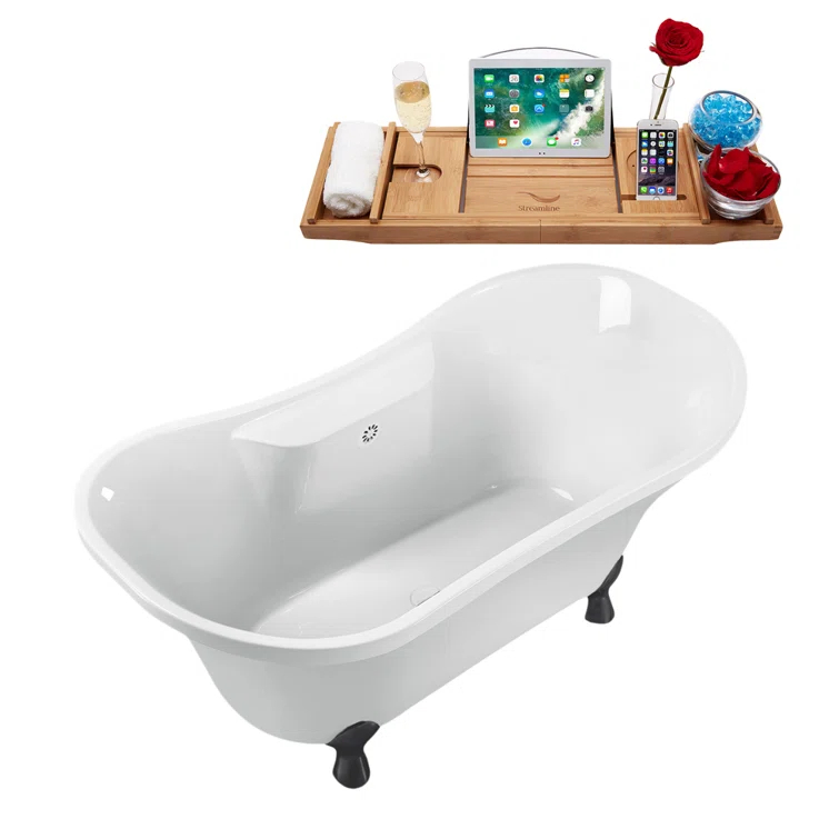 60'' x 32'' Freestanding Soaking Acrylic Bathtub