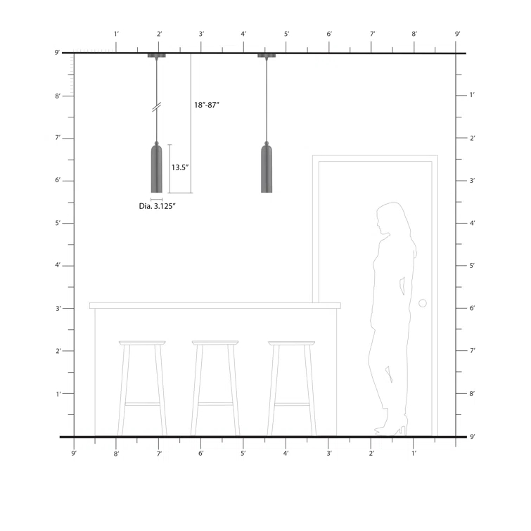 Hanne Single Light Metal Dimmable Pendant