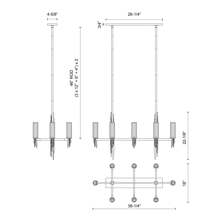 Alora Lighting Torres 8 - Light Candle Style Pendant