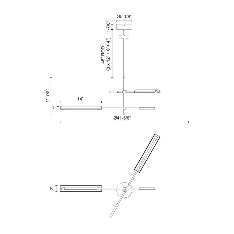 Alora Lighting Astrid 2 - Light LED Sputnik Chandelier