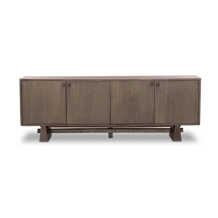 Malmo 94'' Aged Natural Oak Midcentury Sideboard