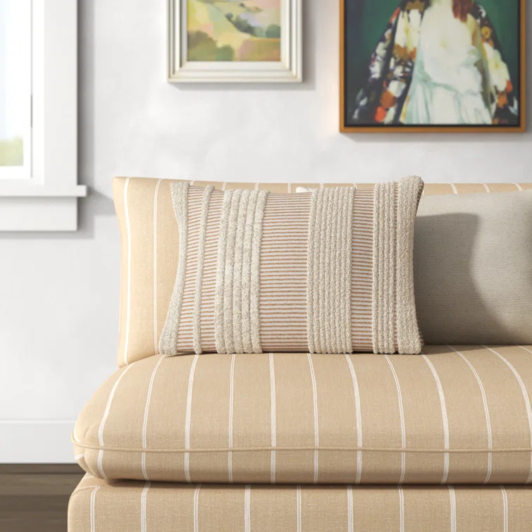 Horace Striped Cotton Throw Pillow