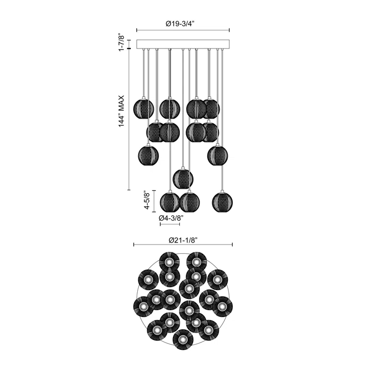 Alora Lighting Marni 18 - Light LED Cluster Pendant