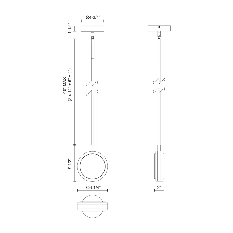 Blanco 1 - Light LED Unique / Statement Pendant