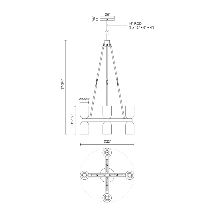 Alora Lighting Lucian 8 - Light Modern Linear Chandelier
