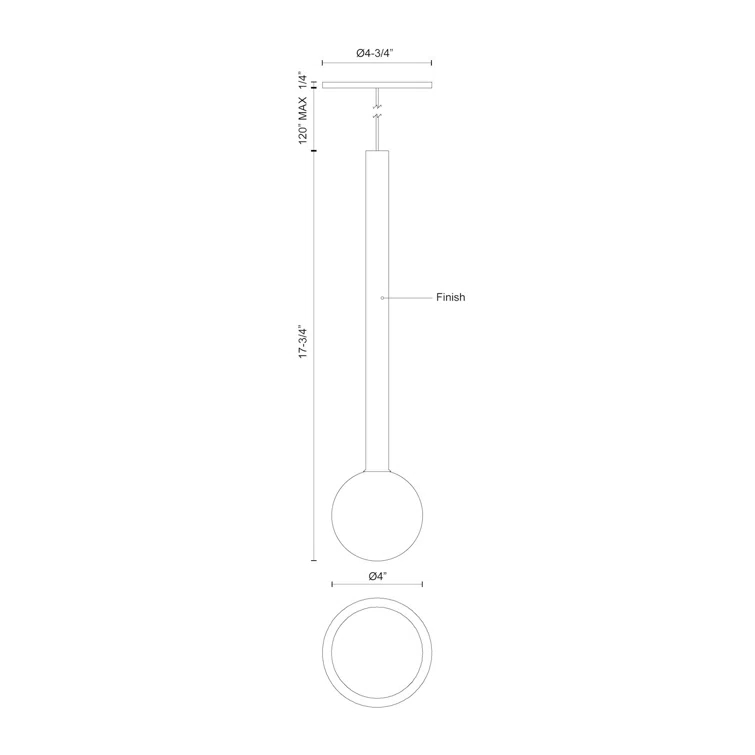 Elixir Single Light Glass Dimmable LED Pendant