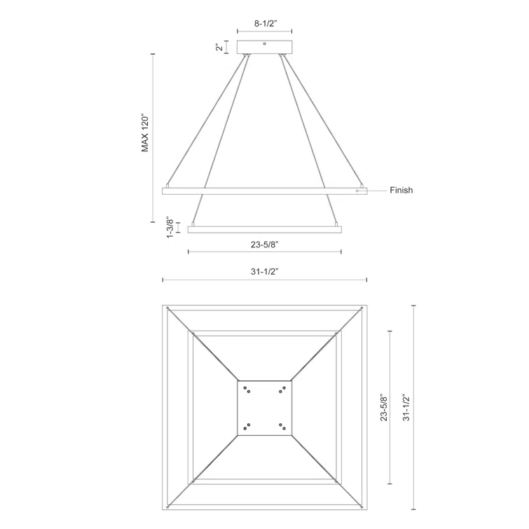 Piazza 2 - Light Dimmable LED Geometric Chandelier