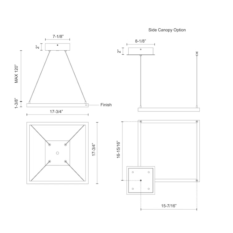Kuzco Lighting Piazza Dimmable LED Square / Rectangle Chandelier