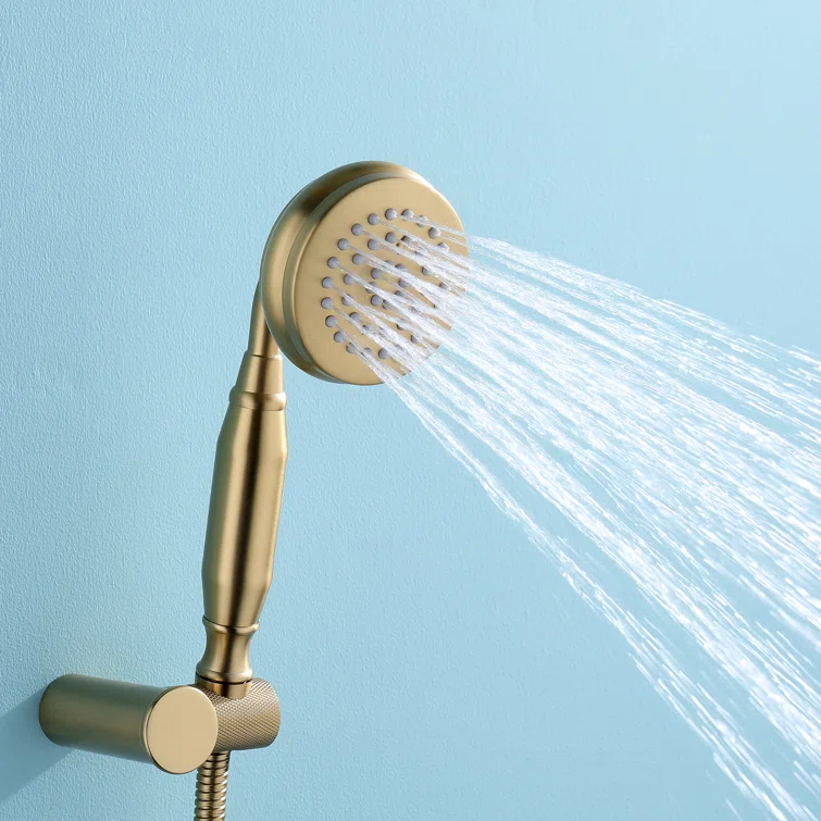8" Antique Shower Faucet Sets Complete Rain Shower System in Wall, Brass Shower Fixtures with Rainfall Overhead Shower, Handheld, Shower Valve &Trim