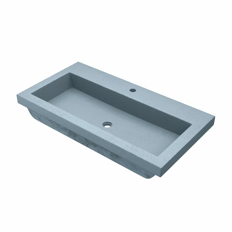 Native Stone Handcrafted Concrete 36" Trough Bathroom Sink