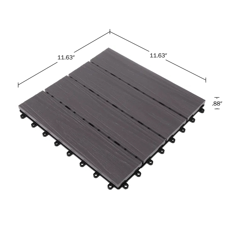11.63" x 11.63" Interlocking Deck Tile Patio Tiles