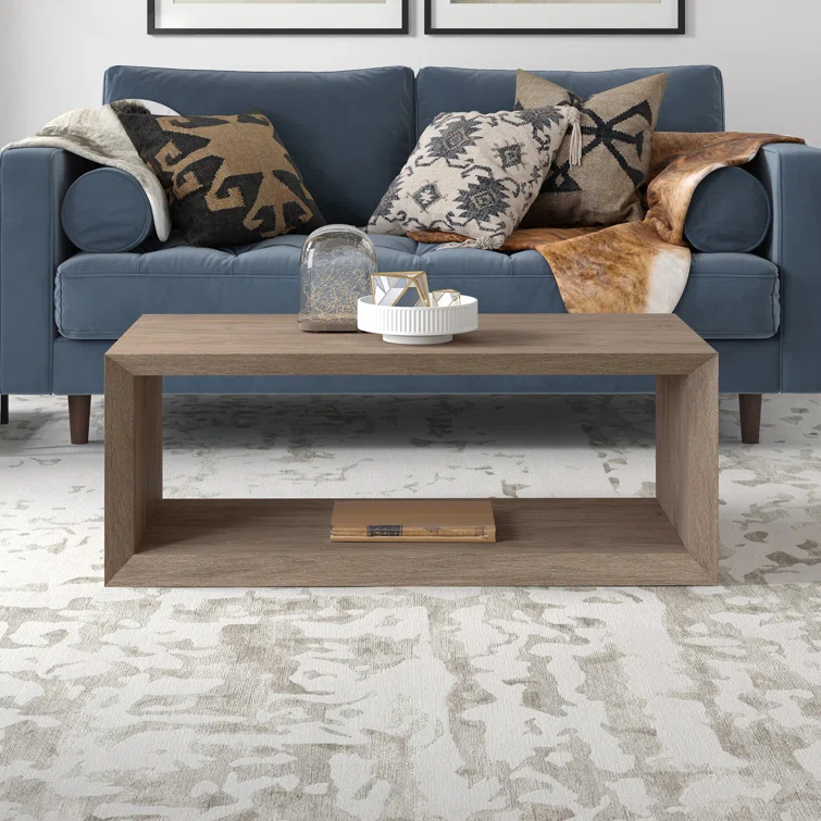 Foxtrot Faux Wood Coffee Table With Shelf