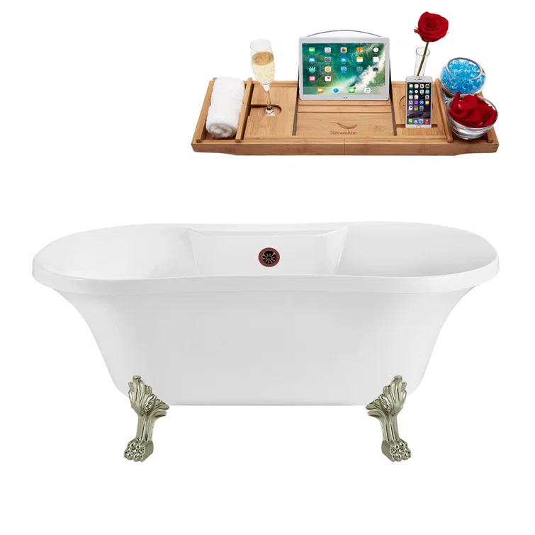 Streamline Bath 60'' x 32'' Soaking Acrylic Bathtub N100BNK-ORB