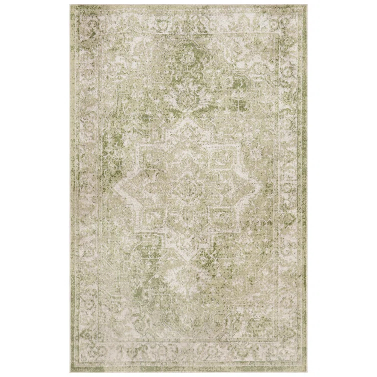 Haydel Machine Washable Area Rug in Ivory