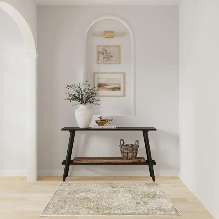 Haydel Machine Washable Area Rug in Ivory