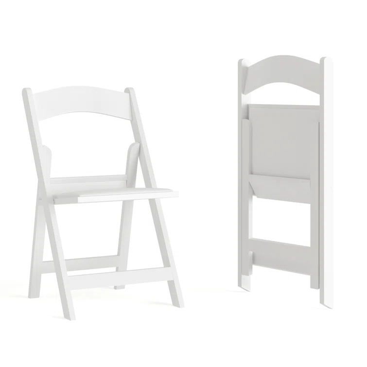 Inbox Zero Hercules Resin Folding Chair - 800LB Weight Capacity Event Chair (Set of 2)