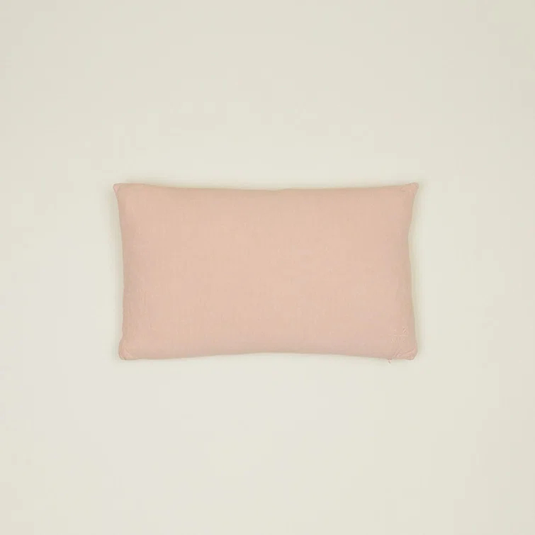Simple Embroidered Linen Lumbar Throw Pillow