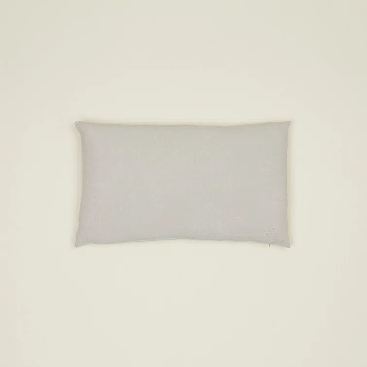 Simple Embroidered Linen Lumbar Throw Pillow