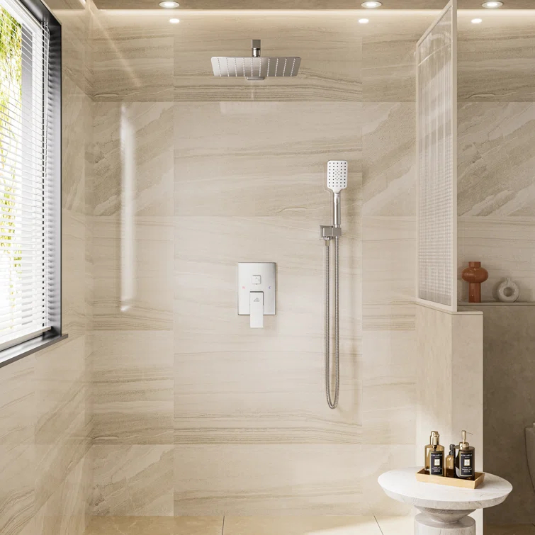 10 inch Wall Mounted Pressure Balanced Complete Shower System With 3 Setting Shower Handheld