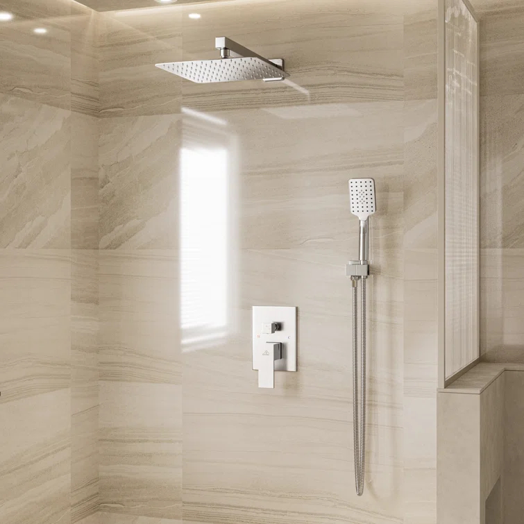 10 inch Wall Mounted Pressure Balanced Complete Shower System With 3 Setting Shower Handheld